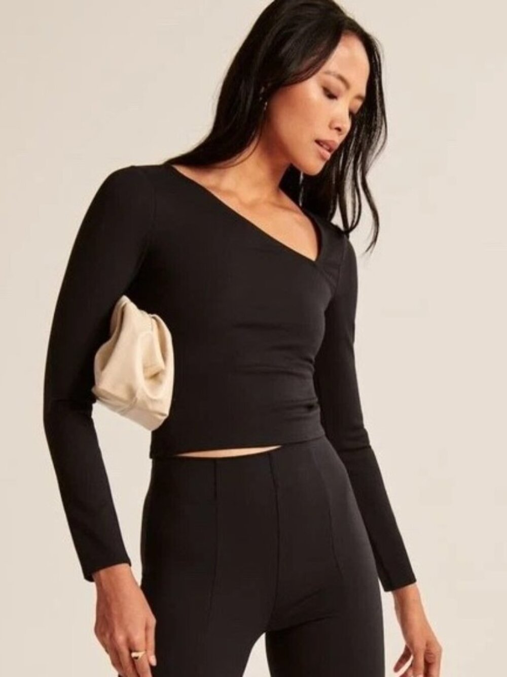 Abercrombie & Fitch Asymmetrical Long Sleeve Top